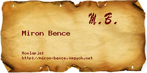 Miron Bence névjegykártya